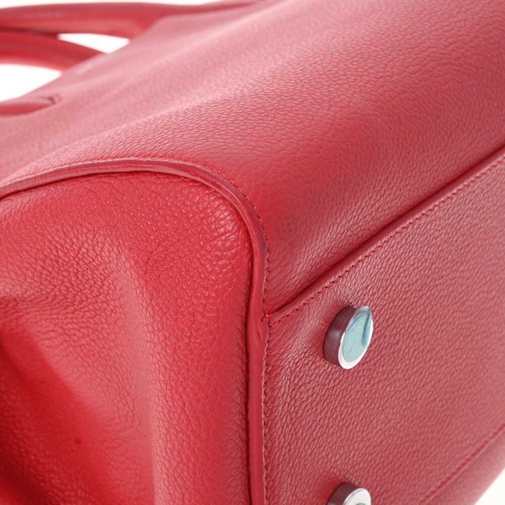 SAINT LAURENT Cabas Rive Gauche Red Leather Handbag - Picture 6 of 11